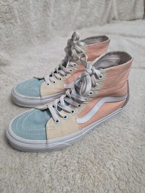 Vans Sk8 Hi Pastel Multi Colorblock High Top Sneakers Women 9.5 Men 8